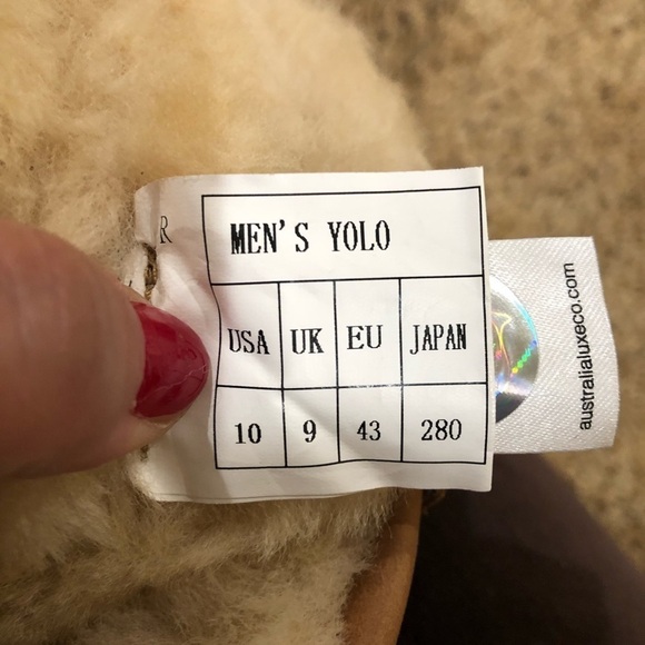 New! Men's Australia Luxe Collective Yolo Genuine Sheepskin Boot CHESTNUT US 1O - Picture 11 of 15